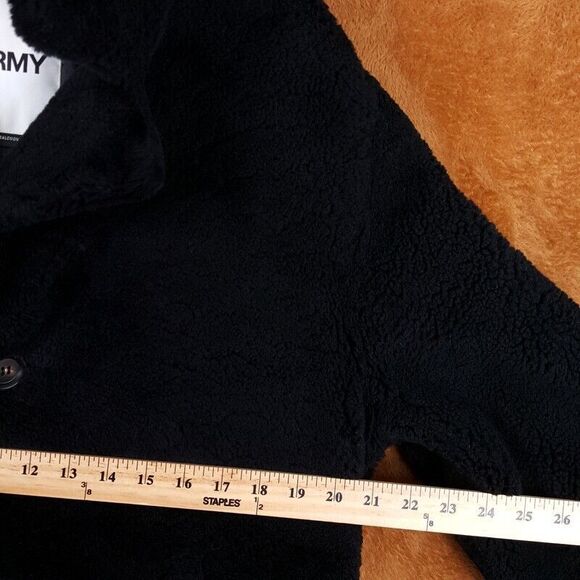 YVES SALOMON ARMY Coat Mens Size 48 Black Single Breasted Lamb Shearling $1825 - Picture 9 of 10